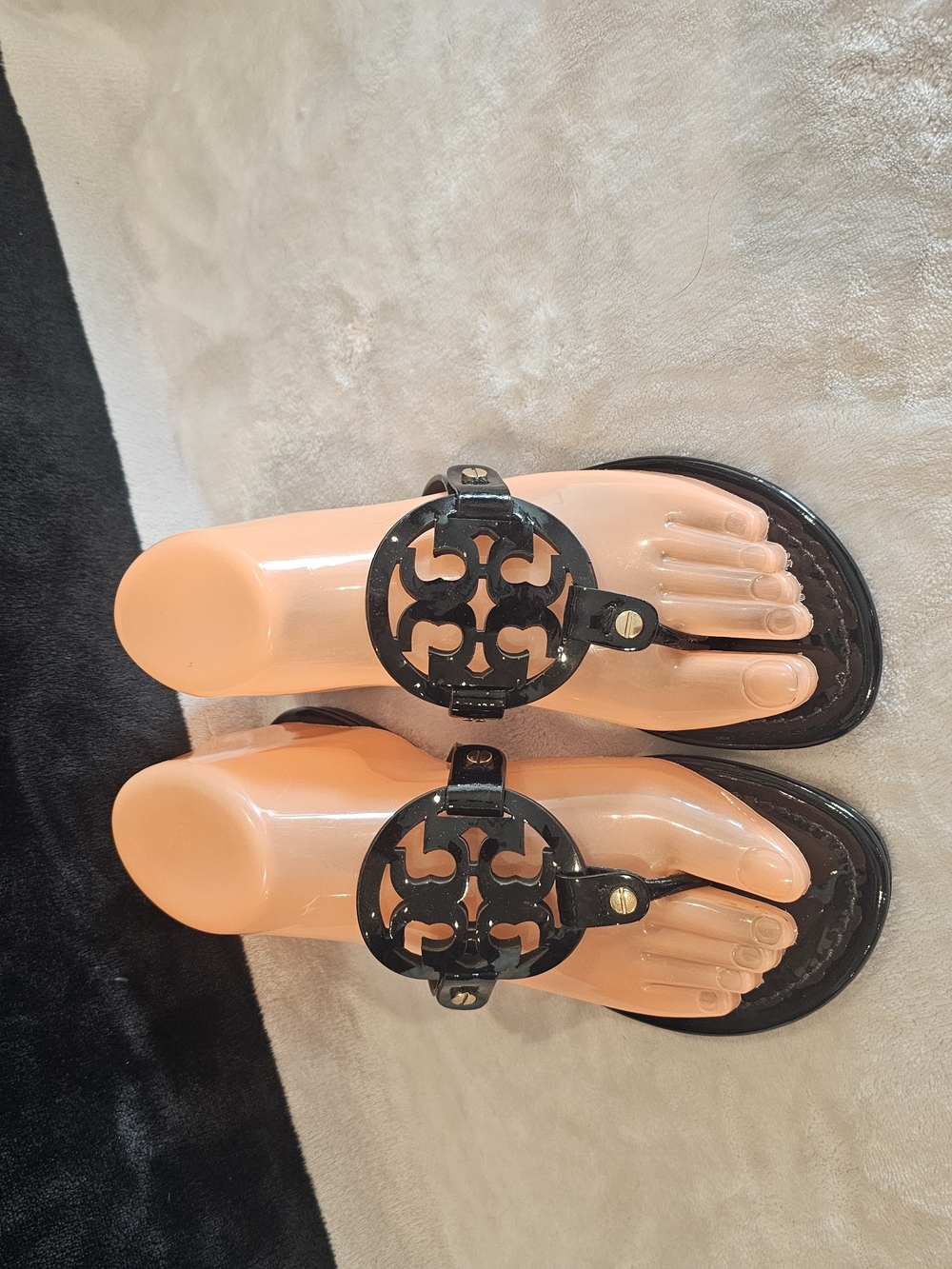 Tory Burch Black Patent Leather Miller Thongs Sandals-Sz 6-worn once